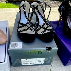 Black strappy dress heels.